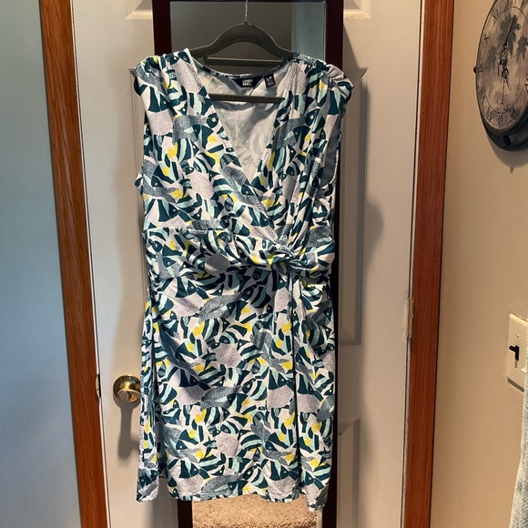 NWOT Lands End Fit and Flare Faux Wrap Dress Angelfish PL Sundress - Picture 7 of 7